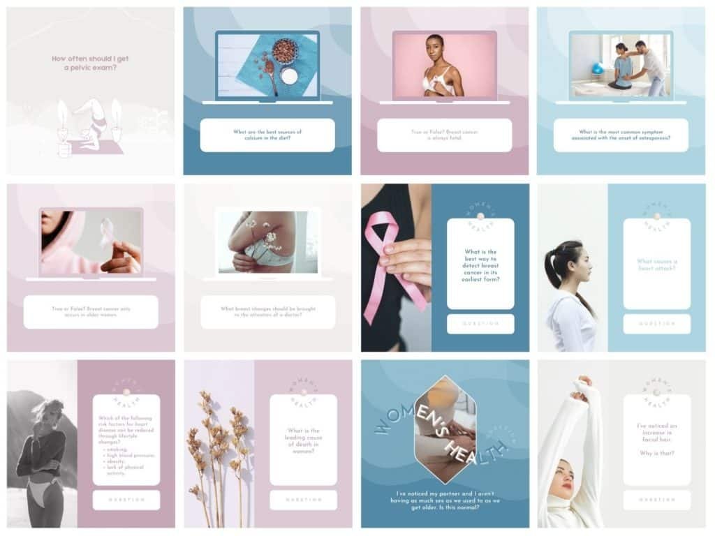 50 Women's Health Questions Templates Socialmediacontent.co
